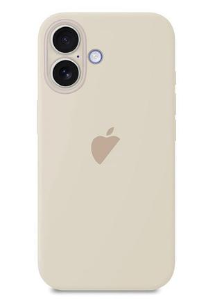 Чохол silicone case для iphone 16 захисний аксесуар із повним покриттям камери колір antique white