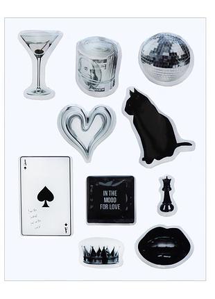 Наклейки 3d stickers черные иконки для декора и оформления интерьера стильные объемные аксессуары