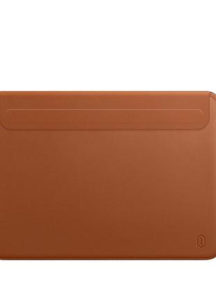 Чехол для macbook pro 16 дюймов wiwu skin pro ii коричневый кожаный для защиты и стиля