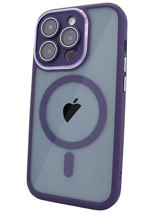 Чехол nofelet chrome для iphone 14 pro max с magsafe фиолетовый для защиты камеры и смартфона