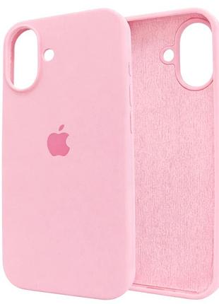 Чехол силиконовый silicone case для iphone 16 plus защита камеры легкий розовый