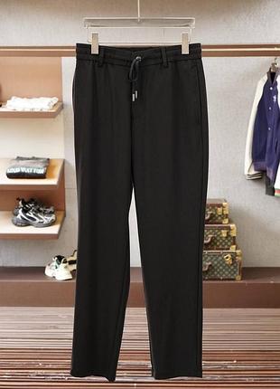 Чоловічі штани льон+ шовк чорні брюки повсякденні брюки