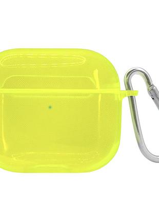 Чехол для airpods pro полупрозрачный neon green стильный аксессуар для защиты и хранения наушников