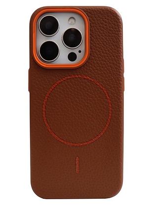 Чохол grain silicone magsafe для iphone 15 pro max коричневый для защиты и стильного оформления