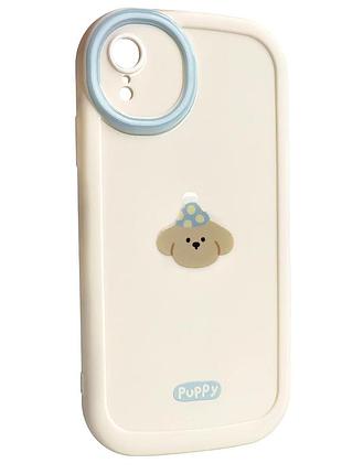 Чехол силиконовый paws case для iphone xr противоударный с защитой камеры цвет puppy – cream