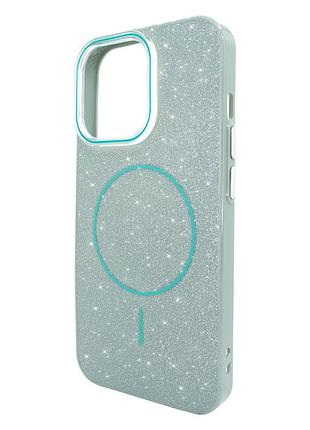 Чехол gleaming magsafe для iphone 14 pro зеленый стильный защитный аксессуар с магнитной зарядкой