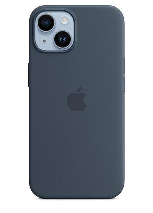 Чехол силиконовый magsafe противоударный для iphone 14 pro цвет storm blue