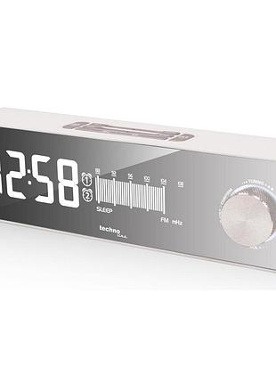 Часники настільні з радіо fm будильник usb 5v білий пластик technoline wt483
