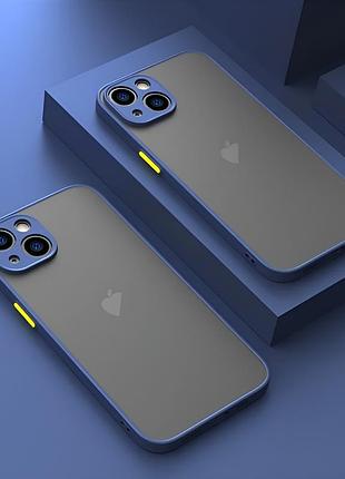 Чехол avenger case для iphone 14 защитный с объективом камеры цвет midnight blue