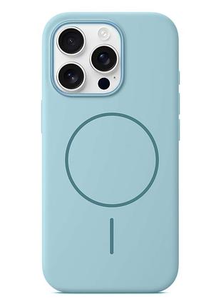 Чохол silicone slim magsafe для iphone 16 pro тонкий захисний аксесуар колір cyan green