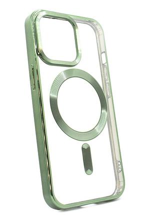 Чохол open shining з magsafe для iphone 12 pro max темно-зелений захисний аксесуар для смартфона