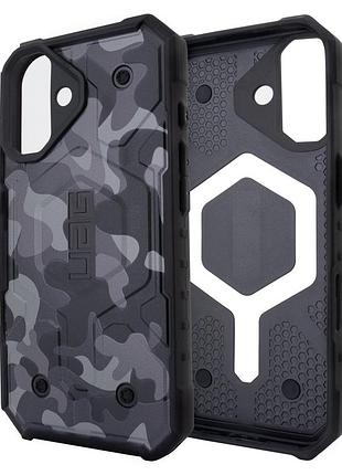 Чехол uag для iphone 16 с magsafe защитный камуфляжный черный серый для активного использования
