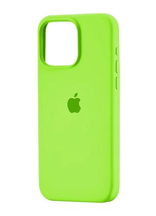 Чехол силиконовый противоударный для iphone 15 pro max защита камеры зеленый