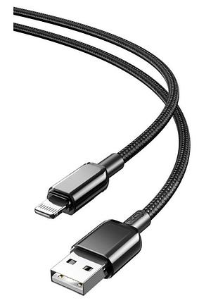 Кабель xo nb249 lightning 5a текстильний обплетення для iphone чорний