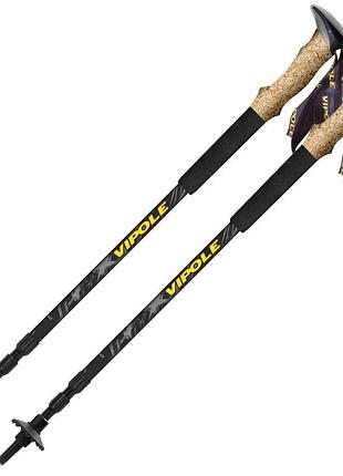 Трекинговые палки vipole discovery cork dlx алюминиевые 3 секции 64-134 см черные 225 г