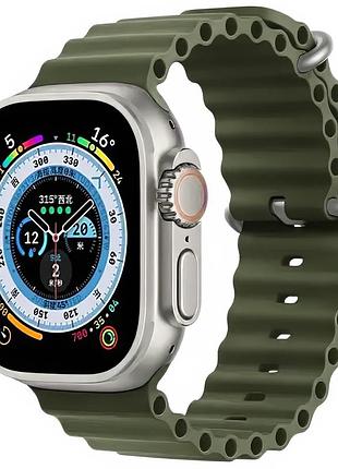 Ремешок для apple watch ocean band virid olive стильный аксессуар для активного отдыха и спорта