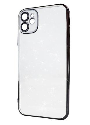 Чехол силиконовый brilliant case для iphone 11 противоударный черный с защитой камеры
