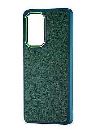 Чехол leather case противоударный для samsung a53 5g темно-зеленый