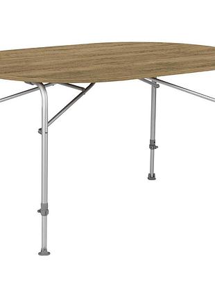 Кемпинговый стол bo-camp feather oval 130х90 см алюминий стекловолокно коричневый до 8 человек максимальная нагрузка 35 кг