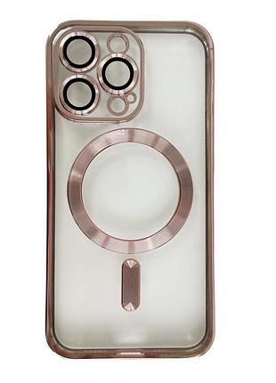 Чехол shining с magsafe для iphone 11 pro max защитный с линзами камеры rose gold для защиты и стиля
