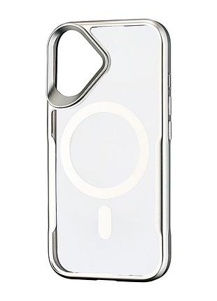 Чехол metal frame с magsafe противоударный для iphone 16 pro темно-серый