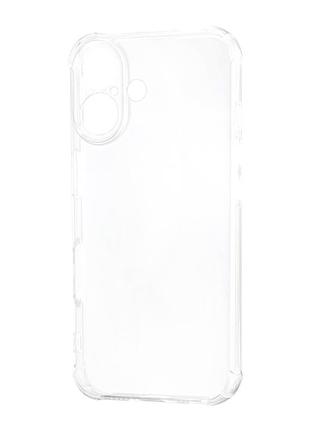 Чехол силиконовый противоударный для iphone 16 прозрачный защита камеры