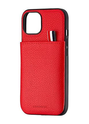 Чехол jinduka leather pocket кожзам противоударный для iphone 13 красный