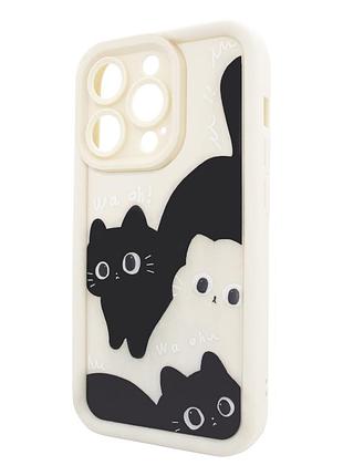 Чехол для iphone 14 pro pretty things kitties белый стильный аксессуар для защиты и дизайна