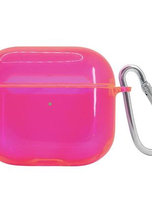 Чехол для airpods pro полупрозрачный neon case для защиты стильный аксессуар hot pink