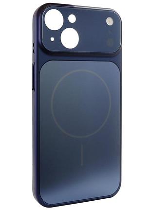 Чохол протиударний nofelet ag glass case з magsafe для iphone 15 із захистом камери синій