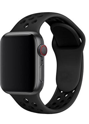 Ремінець apple watch силіконовий протиударний для 38 mm 40 mm 41 mm 42 mm series 10/11 сірий-чорний