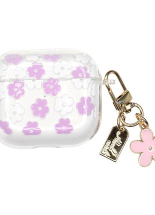 Чехол для airpods pro с цветами для защиты и стиля pink white flowers charmed collection