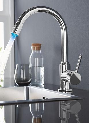 Змішувач для кухні livarno home led з підсвічуванням для зміни кольору води та економії води