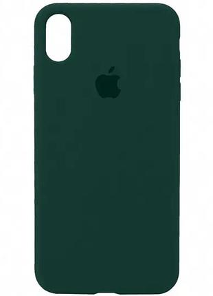Силиконовый чехол для iphone xr с закрытым низом темно-зеленый forest green 49 silicone case (бампер)