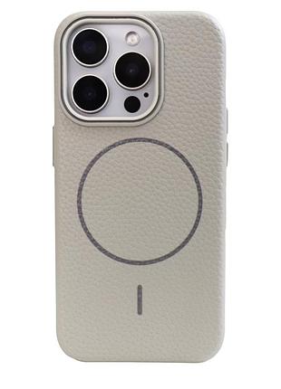 Чохол grain silicone magsafe для iphone 13 pro белый защитный аксессуар с магнитной зарядкой
