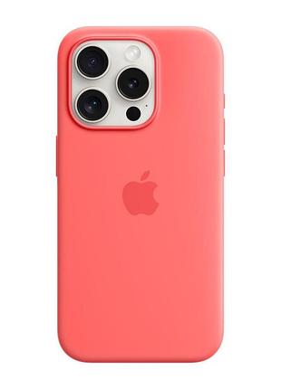 Чехол силиконовый magsafe противоударный для iphone 15 pro max guava