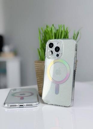 Чехол для iphone 14 pro max прозрачный diamond case с magsafe для защиты и стильного дизайна