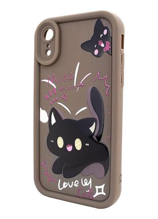 Чохол для iphone xr pretty things kitties коричневий для захисту та стильного оформлення телефона
