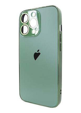 Чехол ag-pc glass для iphone 13 pro защитный зеленый стильный аксессуар для защиты от ударов и царапин