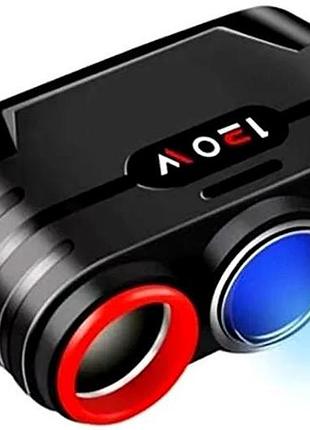 Розгалужувач прикурювача з usb 2 гнізда для автомобіля зарядка пристроїв 2.1a sk-806 для одночасної роботи гаджетів