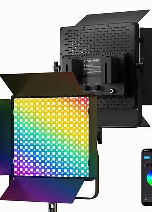 Лампа видеосвет led pro 900 rgb для фото і відео зйомки з пультом управління 4400mah автономна світлодіодна панель