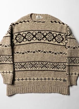 Fisherman out of ireland crew neck wool knit sweater [kmh017125]