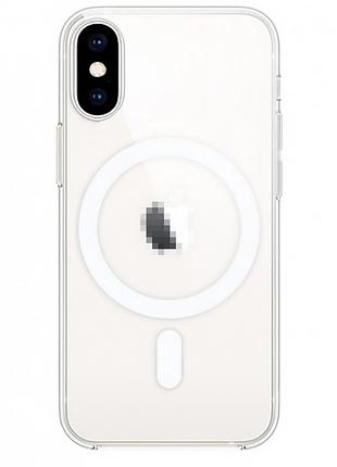 Чехол clear case с magsafe для iphone xs max защитный прозрачный аксессуар с магнитной зарядкой