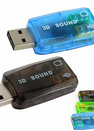 Звукова карта usb 5.1 для комп'ютера та ноутбука багатоканальний аудіоперетворювач для ігор та музики
