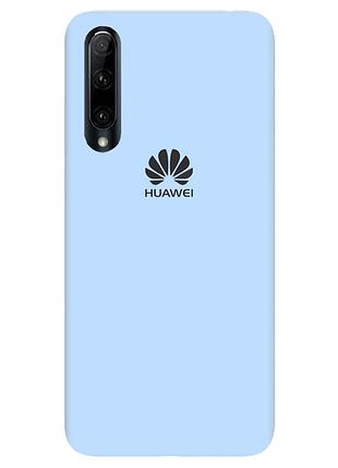 Чехол silicone case premium для huawei p smart s lilac cream (11) голубой