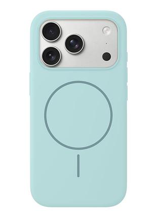Чехол силиконовый magsafe для iphone 17 pro тонкий защитный аксессуар cyan green для защиты телефона