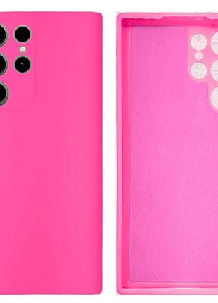 Чехол силиконовый full camera protective для samsung s23 ultra (21) shiny pink ярко-розовый