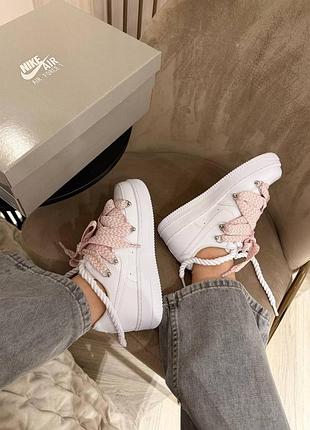 👕 air force 1 low triple white lanvin laces pink