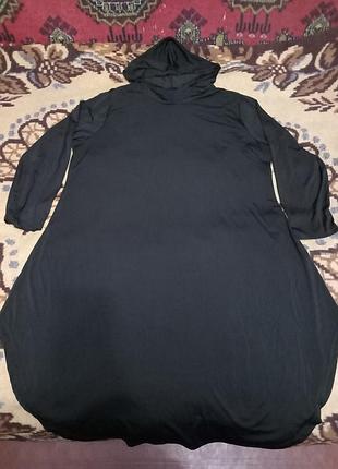 Женское платье с капюшоном, макси, over size, emery rose, p. 3xl