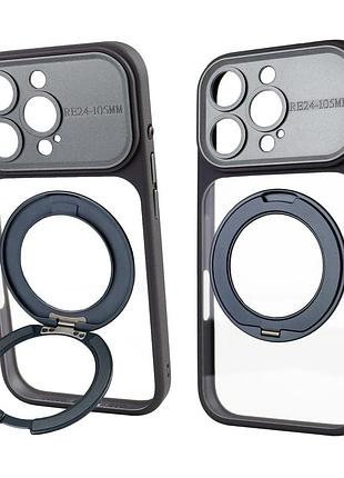 Чохол протиударний nofelet optic ring case для iphone 16 pro max сірий із захистом камери